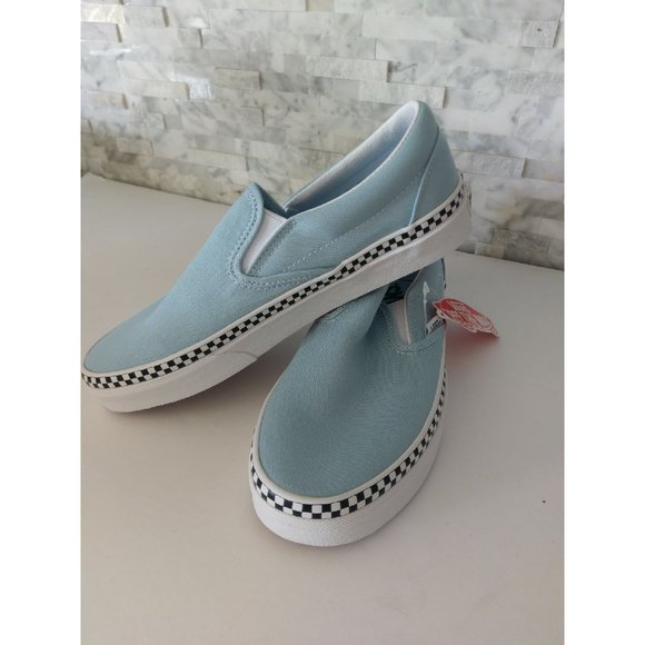 VANS Classic Slip Canvas Shoes Blue Whit - Picture 6 of 7